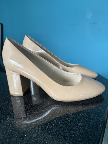 Dune london beige patent block - beige,