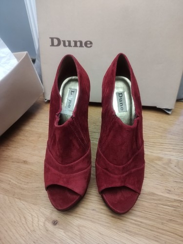Dune ladies red suede peep - dune,