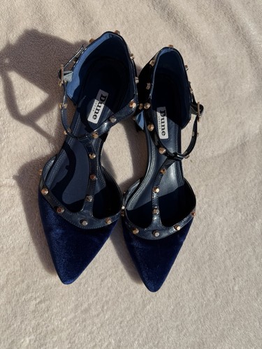 Dune blue velvet flat - dune,